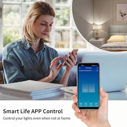 2.4GHz WiFi Smart Wall Touch Light Switch (Glass Panel, Alexa Multi-Control Compatible, Compatible with Multiple Platforms) (Wall Switch 1 Gang)