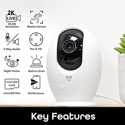Geeni PetConnect Auto-Rotate Crystal-Clear 2K Quad HD Smart Pet Camera