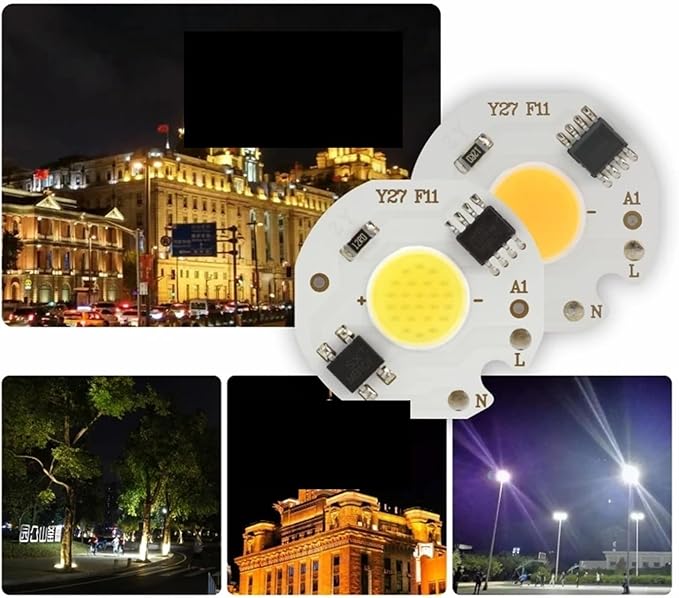 10pcs/lot 3W 5W 7W 9W LED COB Chip Lamp 220V Smart IC No Need Driver LED Bulb for Flood Light Spotlight Cold/Warm White Lighting(Warm White,220V_5W)