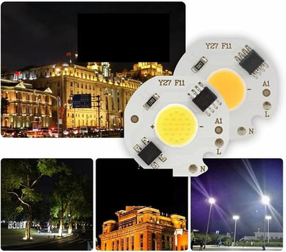 10pcs/lot 3W 5W 7W 9W LED COB Chip Lamp 220V Smart IC No Need Driver LED Bulb for Flood Light Spotlight Cold/Warm White Lighting(Cold White,220V_5W)