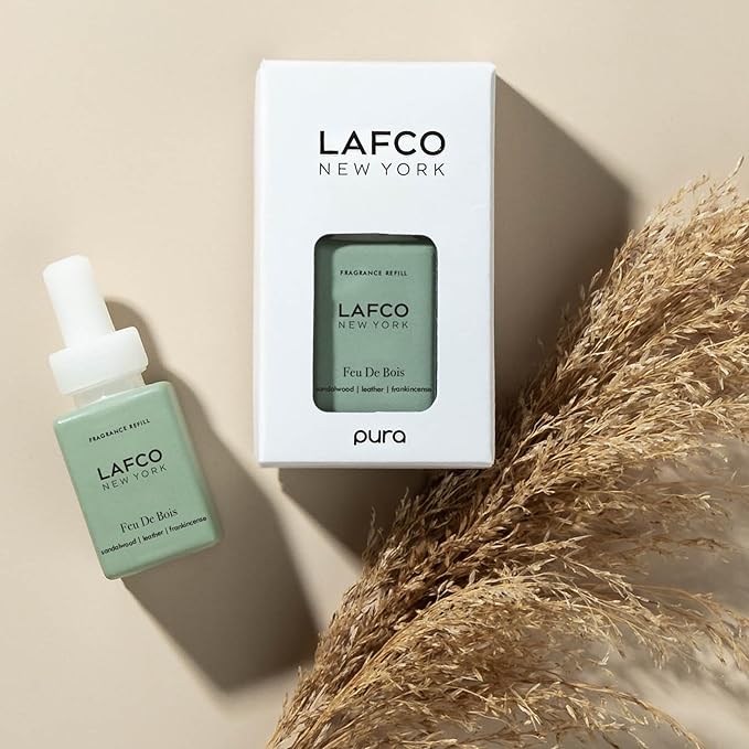 LAFCO New York Pura Smart Device Refill, Feu de Bois - Pack of 2 - Vial Delivers Up to 2 Weeks of Fragrance Life - Made in The USA