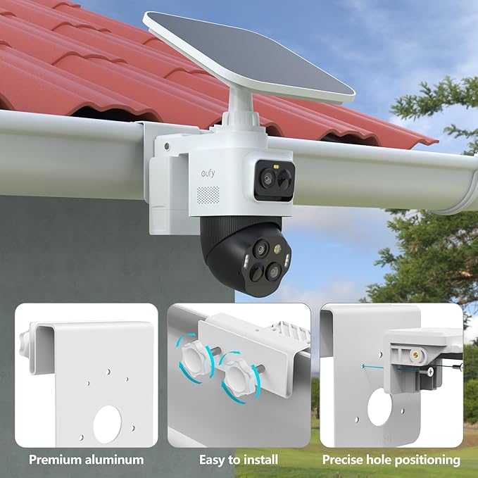 Gutter Mount for eufy PoE NVR Security System S4 Max,eufyCam S4 and eufy PoE Bullet-PTZ Cam S4 Security Camera (White)