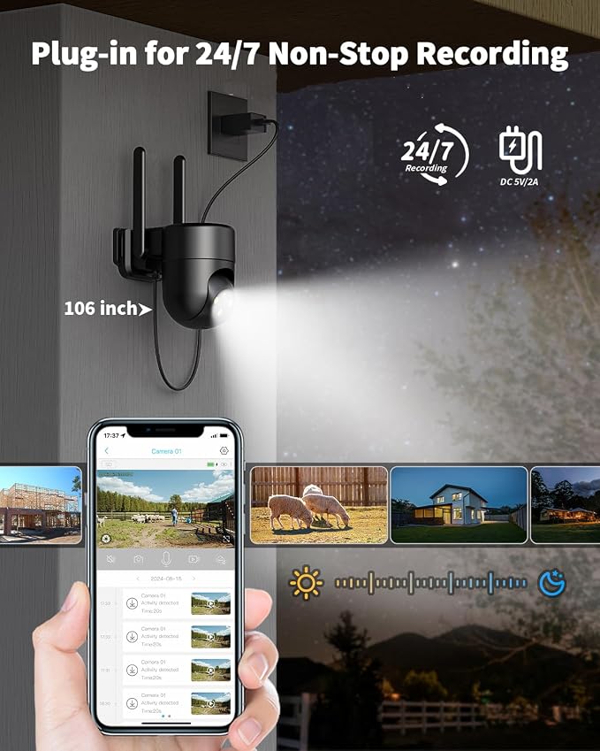 LIWAN Wired 4G LTE Cellular Security Camera, No WiFi Needed, Black, 1 Pack