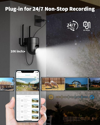 LIWAN Wired 4G LTE Cellular Security Camera, No WiFi Needed, Black, 1 Pack
