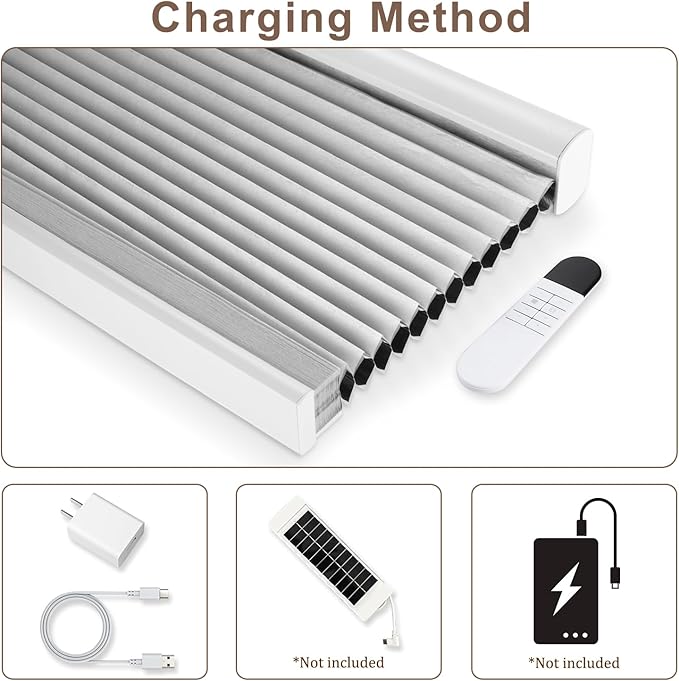 Godark Motorized Blackout Cellular Shades Compatible with Alexa/Google Home Electric Blinds Smart Honeycomb Shades for Windows Automatic Blinds with Remote Custom Size-Off White