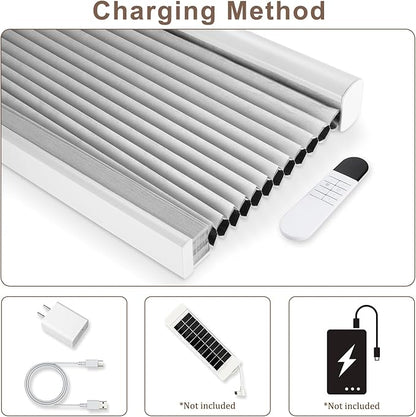 Godark Motorized Blackout Cellular Shades Compatible with Alexa/Google Home Electric Blinds Smart Honeycomb Shades for Windows Automatic Blinds with Remote Custom Size-Off White