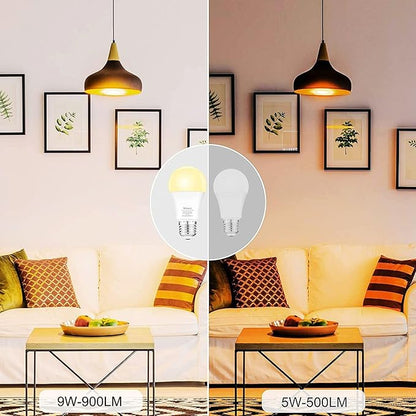 9W Smart Light Bulb(80W Equivalent)A19 E26 900Lumens LED Color Changing Light Bulbs,adjustable 16 Million DIY Colors and Music Sync 2700K-6500K WiFi Bulb Work with Alexa, Google Home, No Hub Required