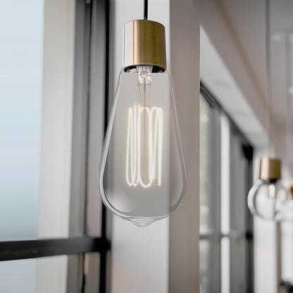 Feit Electric ST19 Vintage Edison LED Light Bulb, 40W Equivalent, Dimmable, 5000K Daylight, E26 Base, Clear Glass Thin Filament Lighting Bulbs, 15,000-Hour Lifetime, ST1940/950CATFIL/2, 2 Pack