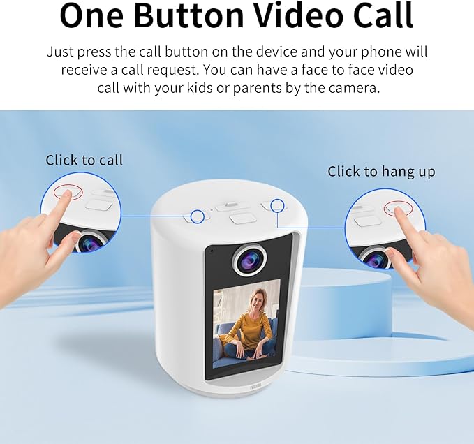 EVERSECU 2 Way Video Baby Camera with 2.4" HD Screen&Warm Nightlight, One-Button Video Call, 2K HD Resolution, Human Detection&Auto PTZ Tracking, Compatible with Alexa, SD Card&Cloud Storage(4pack)