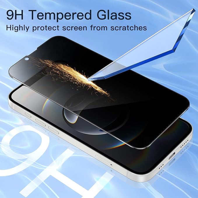 JETech Privacy Full Coverage Screen Protector for iPhone 17e (2026) / iPhone 16e, Anti-Spy Tempered Glass Film, Edge to Edge Protection Case-Friendly, 6.1-Inch Display, 2-Pack