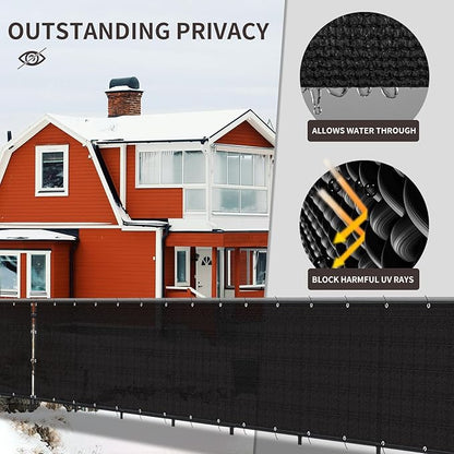 LOVE STORY Custom Size 3'x50' Black Balcony Privacy Screen,UV Block Privacy Fence Screen,90% Shield for Outdoor Pool Garden Apartment Railing