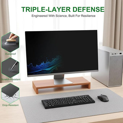 [2-Pack] 24 Inch Reusable Nano Bezel Anti-Glare Computer Privacy Screen for Monitor, 16:10 Aspect Ratio, Residue-Free Removable Anti-Spy Filter, Eye Protection Anti-Blue Light Desktop Security Shield