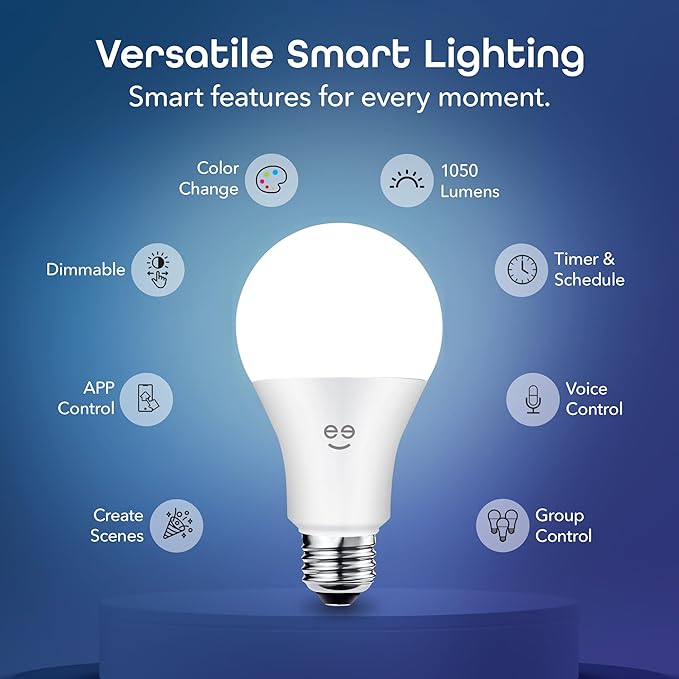 Geeni PRISMA 1050 Wi-Fi LED Light Bulb, Multicolor (2700K): Dimmable LED, A21, 75-Watt Equivalent: Works with Alexa & Google Assistant