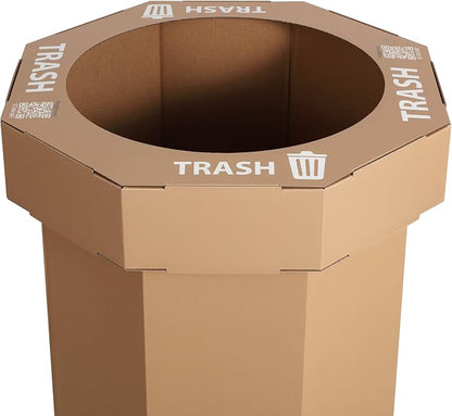 happimess Fleur 25 Gal Trash Can Bin, Brown, Set of 2