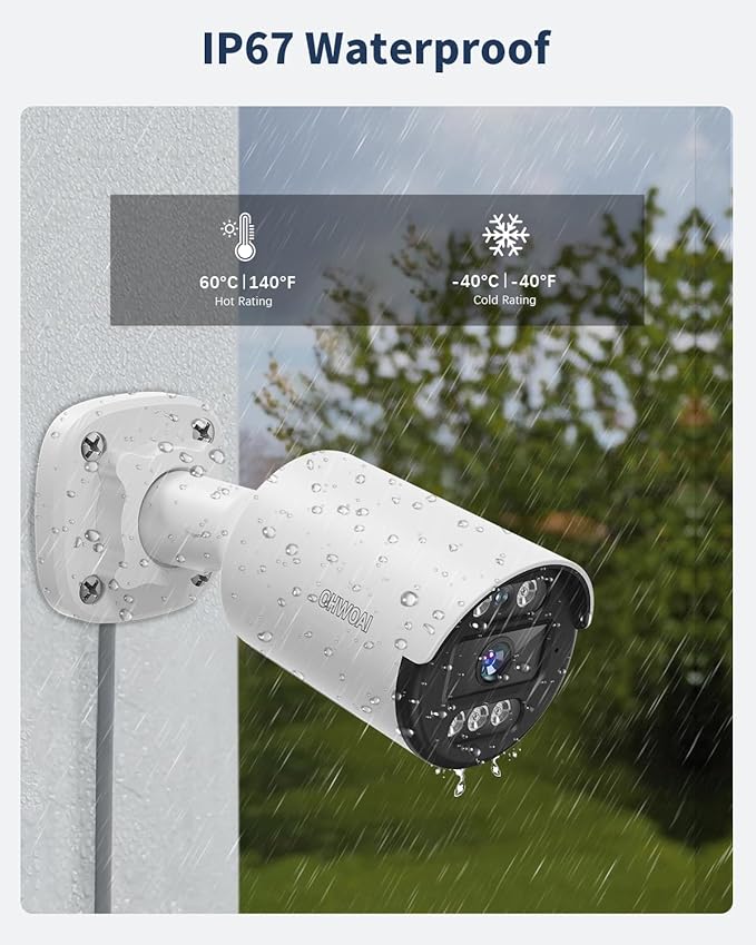 《122°Wide Angle & 80FT Night Vision》Outdoor Wired Security Camera System,CCTV Cameras Outside, Home Video Surveillance DVR Kits