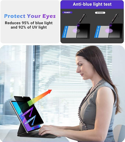 FILMEXT iPad 10th Generation Privacy Screen Protector iPad 10.9 2022, Magnetic Anti-Spy Anti Glare Blue Light Filter, Removable Installation for iPad 10.9-inch A2696/A2757/A2777, [Landscape Privacy]