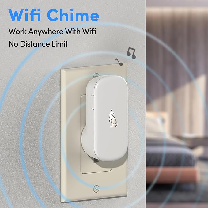Kangaroo Wireless Doorbell+Chime,HD Camera,Easy Setup,Battery Power,Motion Detection,2.4G WiFi,Real-time Alerts to Phone,Security System for Home,Apartment and Office (2 Doorbell+2 Chime)