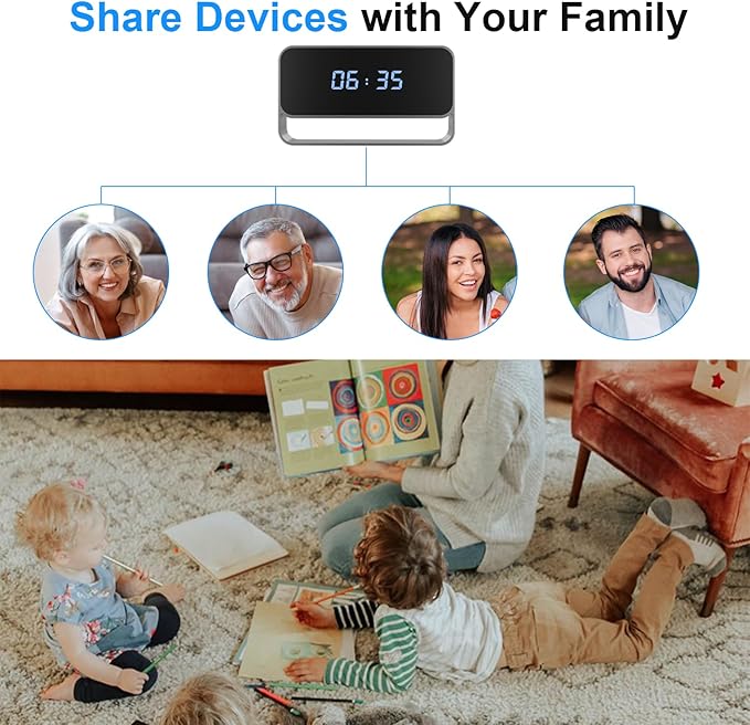 LIBREFLY Mini Wireless Security Camera with Clock Display- Full HD 1080P WiFi Camera - Small Nanny Cam - Night Vision - SD/Cloud Storage