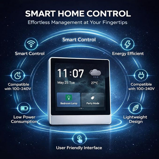 Smart Home Control Panel with Android LCD Touchscreen, Voice Control, 100 to 240V - Versatile Automation System, Global Compatibility, Ideal for Home and Office