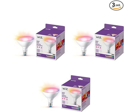 iZ Connected 120W PAR38 LED Smart Light Bulbs - 3 Pack - Connects to Your Wi-Fi - E26 Smart Bulb - Control with Voice or App + Activate with Motion - Matter Compatible