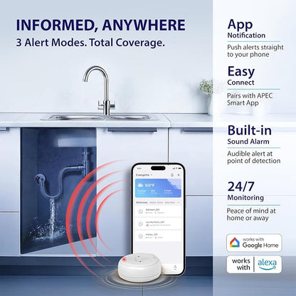 APEC Water WiFi Water Leak Detector, Dual Sensor, Pack of 1