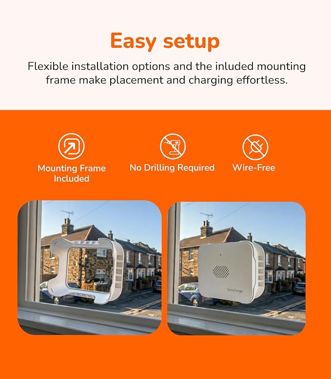 SensForge Wireless Window Camera Anti-Glare, Dual-Band 2.4GHz & 5GHz Wi-Fi Security Camera for Home, Free Smart Human, Vehicle & Animal Detection, 2-Day Cloud Available, Two-Way Talk, Easy No-Drill