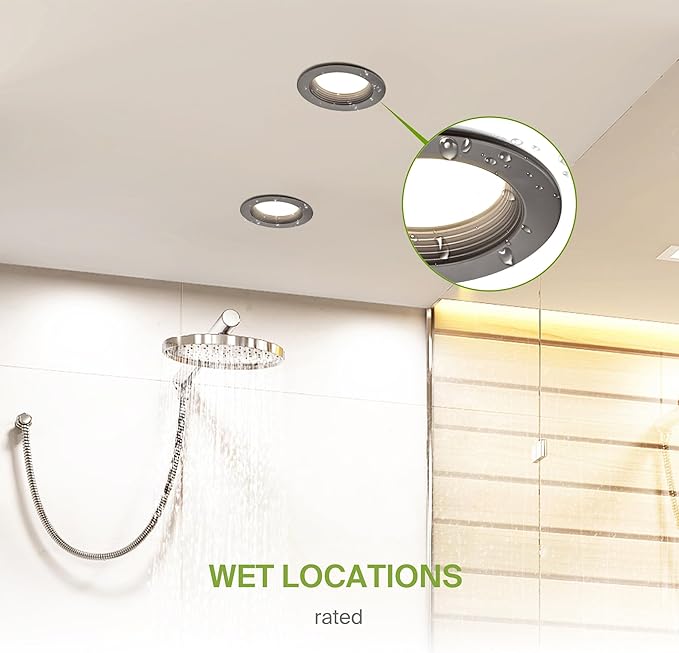 ASD 6 Pack Bronze 4 Inch Retrofit LED Recessed Light - 10W 2700K-5000K 849LM Retrofit LED Recessed Lighting 4 Inch, Dimmable Bronze Recessed Lights, Wet Rated Baffle Trim Can Lights, ETL, Energy Star