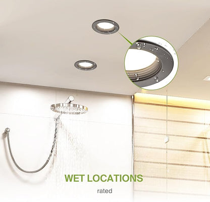 ASD 12 Pack Bronze 4 Inch Retrofit LED Recessed Light - 10W 2700K-5000K 849LM Retrofit LED Recessed Lighting 4 Inch, Dimmable Bronze Recessed Lights, Wet Rated Baffle Trim Can Lights, ETL, Energy Star