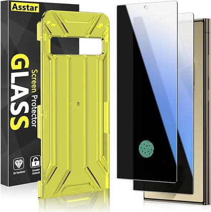 Asstar 2 Pack for Samsung Galaxy S24 Ultra Privacy Screen Protector, [28°Anti-spy] 9H Tempered Glass Film [Support Fingerprint Unlock] [Auto Dust-Elimination Installation] Bubble Free, Case Friendly