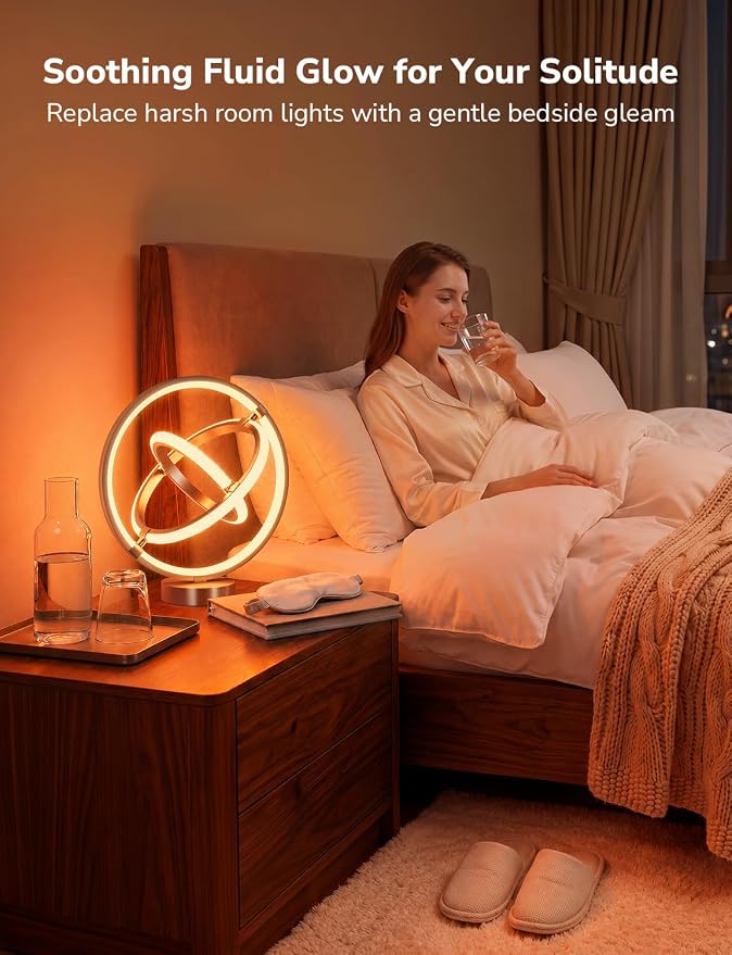 Lepro TB1 AI Smart Table Lamp, RGB+IC Addressable Color Changing Desk Light Alexa Google Home Enable, Music Sync, DIY Endless Scenes, APP Control Cool LED Lamp for Room Decor Ambient Lighting, 2.4 GHz
