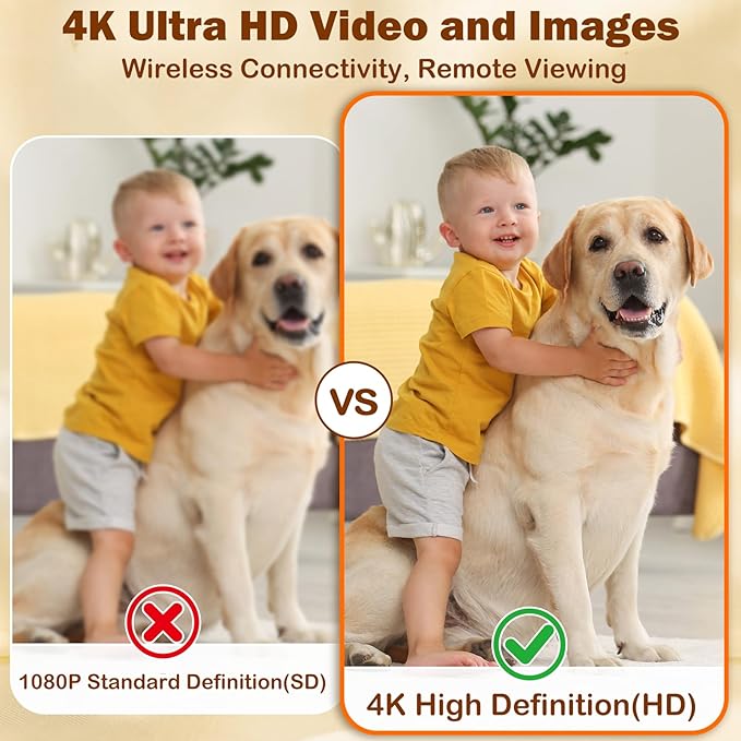 Mini HD 4K Wireless Camera Portable Nanny Cam with Night Vision, Motion Detection, and Phone App Live View - Compact Security Pet Camera for Home/Office 24/7 Cycle Save Video (Cube) (Small)