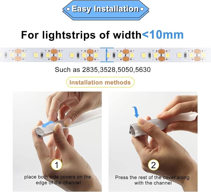 VST 20pack 3.3ft LED Channel, V Shape Led Diffuser Channel, LED Aluminum Channel System with Milky Cover, End Caps and Mounting Clips, Aluminum Profile for LED Strip Light Very Easy Installation