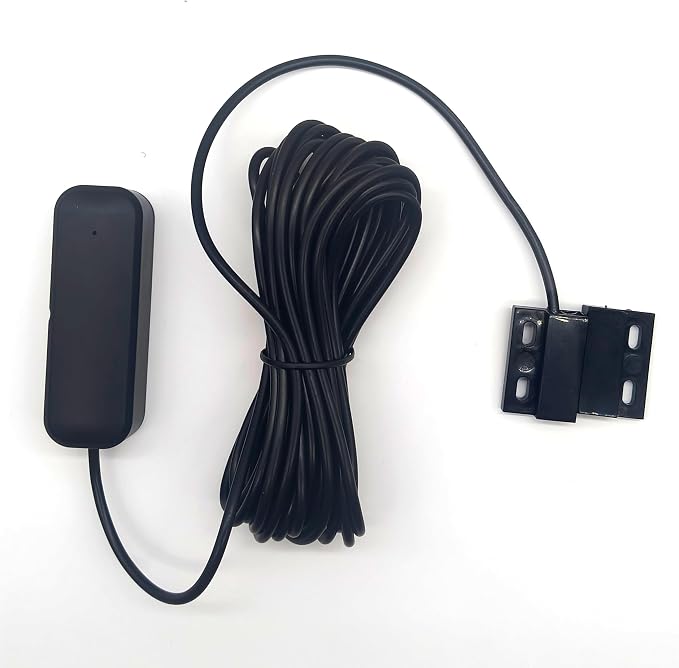 Zigbee Wired Door and Window Contact Sensor, Hardwired Open/Close Detector, Black, Wireless Zigbee Smart Home Security Sensor, External Hard Wire Installation, Powered by AAA Battery