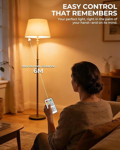 Lustaled 4W E26 LED Light Bulb with Remote Control, Dimmable B11 Edison Candle Light Bulbs 40 Watt Equivalent, 3 Color 3000K/4000K/6000K & Timer, 120V Candelabra Medium Base for Lamps, Chandeliers