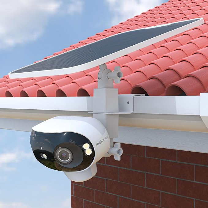 2 in 1 Camera Gutter Mount for Reolink Argus 4 Pro 4K Solar Security Cameras (White)