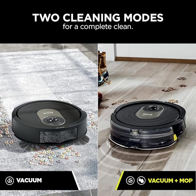 Shark AV2001WD AI VACMOP 2-in-1 Robot Vacuum and Mop with Self-Cleaning Brushroll, Home Mapping, Perfect for Pet Hair,Compatible Alexa,Wi-Fi Black/Brass (Renewed)
