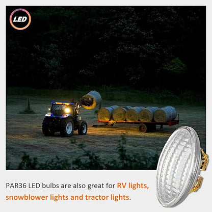 Maelsrlg PAR36 LED Landscape Bulb, 36W Equivalent, 90 CRI, Warm White 3000K, 12V AC/DC, 6W 600LM, Outdoor Low Voltage LED Bulbs for Tractor, RV, Snowblower, 4-Pack