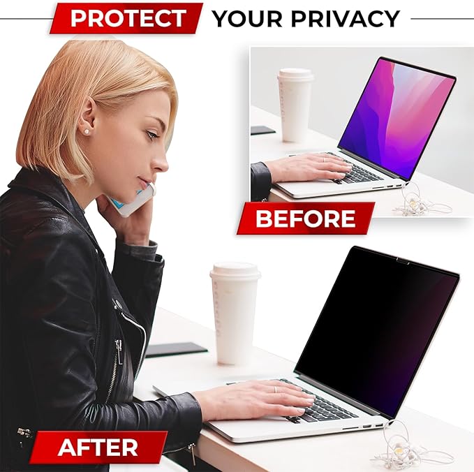 SightPro Magnetic Privacy Screen for MacBook Pro 13 Inch (2016, 2017, 2018, 2019, 2020, 2021, 2022, M1, M2) Patented Removable Laptop Privacy Filter Shield and Protector