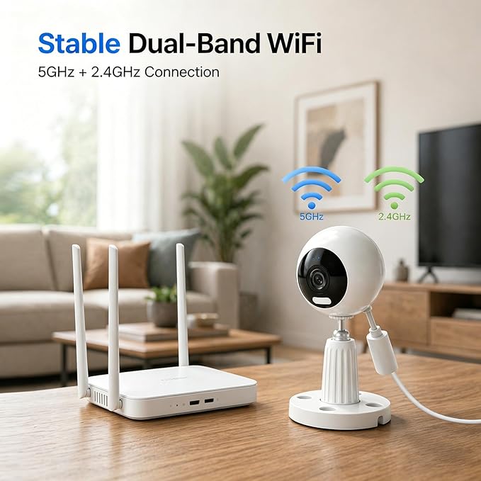 Cameras for Home Security Indoor, 3MP Indoor Security Camera, Motion Detection, Color Night Vision, 5G/2.4G WiFi, 2-Way Audio, Plug-in, SD/Cloud Storage, Baby Monitor, Pet Camera