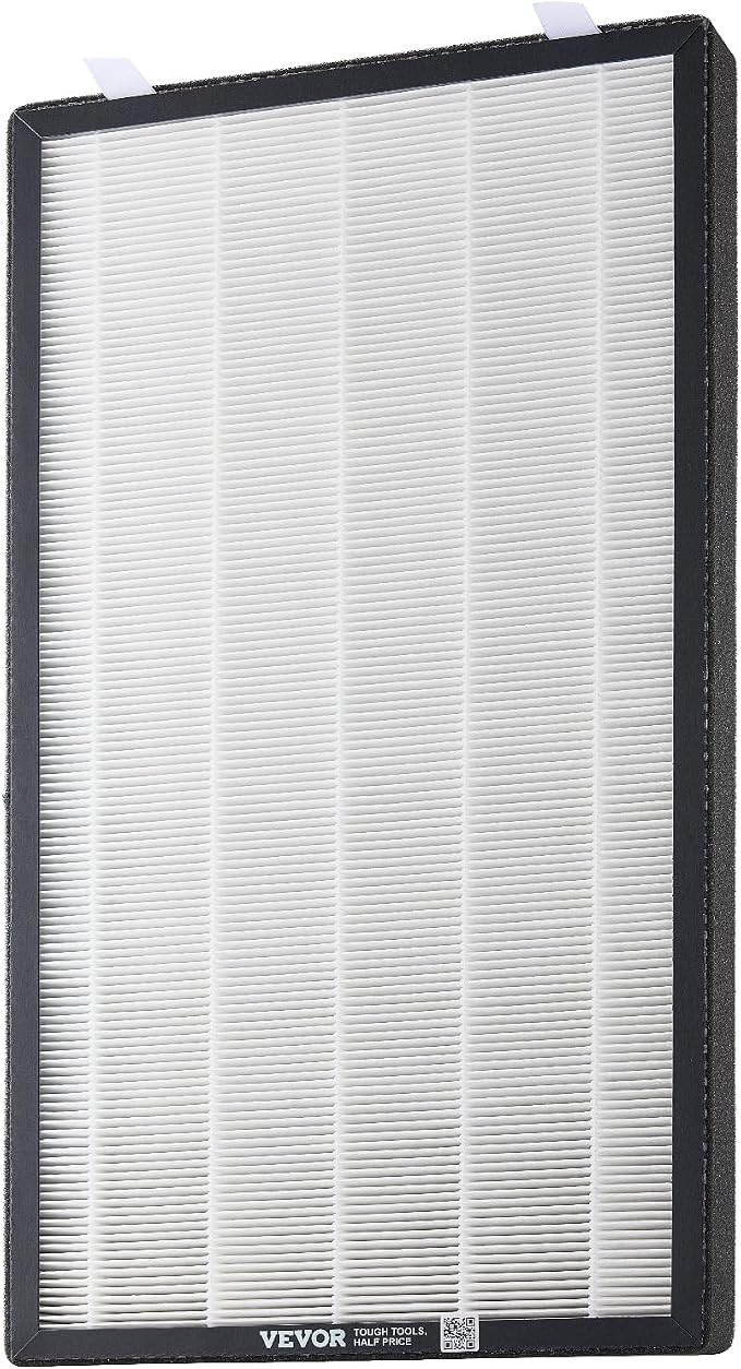 VEVOR Air Purifier Replacement Filter, H13, 2-in-1 Compact & Lightweight Replacement Filter with Non-Woven Fabric, Easy-to-Install Purifier Filter with Activated Carbon, Fit for Square Purifier