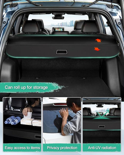 Powerty Cargo Cover for 2023-2025 2026 Honda CRV Retractable Trunk Cover Trunk Shielding Shade for CRV Accessories Cargo Luggage Cover No Gap (NOT for Sport Touring Hybrid)