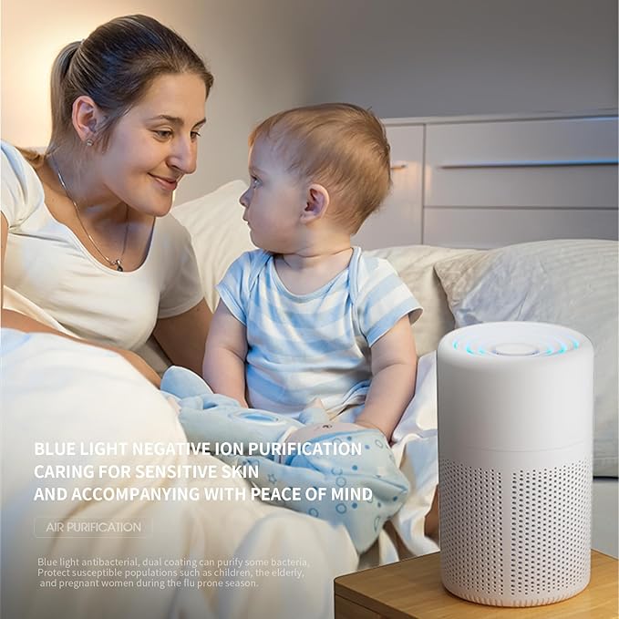 Small Air Purifier for Bedroom & Kitchen, Mini Air Purifier with Fragrance Function and 360° Air Inlet, HEPA Quiet Air Cleaner, Air Cleaner for Pet Odors Dust Smoke and Hair