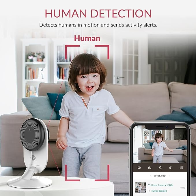 YI Home Pro Security Camera 2K, 2.4Ghz WiFi Indoor Surveillance System with AI Detection,Real-Time Alert,Night Vision,Two-Way Audio for Home/Baby/Pet Monitor,Cloud & SD Card Storage(4-Pack)