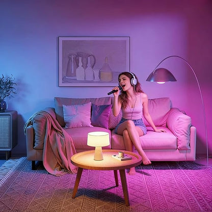 Smart Flood Light 9W RGBCW, WiFi RGB Tunable White Outdoor Light with App Control, Compatible with Alexa & Google Home, 850LM Color Changing LED Floodlight for Home Garage Living Room (1Pcs)