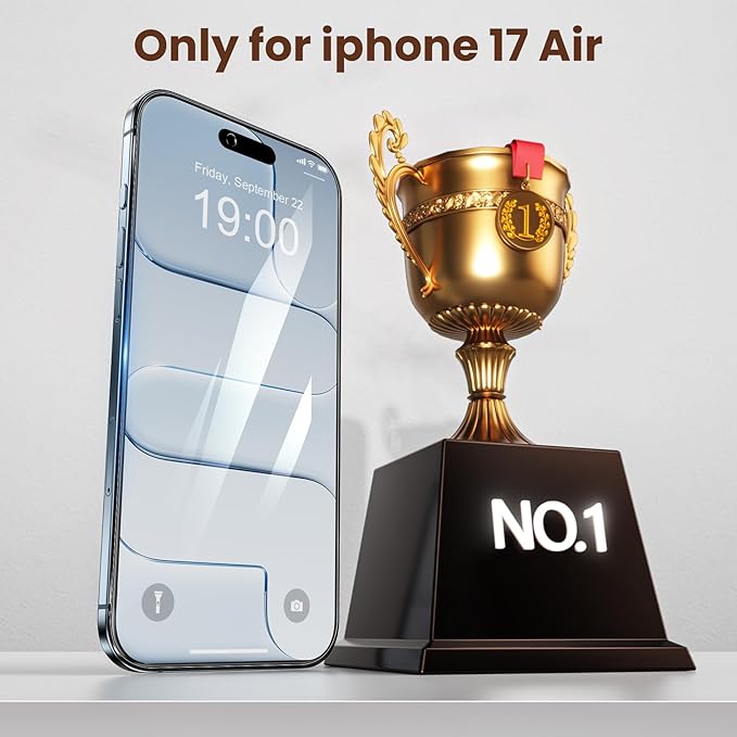 Fotbor Compatible for iPhone Air Privacy Screen Protector 6.5 Inch 2 Pack, [Face ID Support] True 23° Anti Spy Tempered Glass with [Auto Dust Installation], 12 FT Military-Grade Protection [Zero Bubble] 17 Air Case Friendly