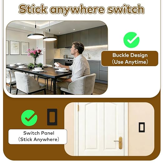 Remote Switch Outlet,NineLeaf Wireless Control Outlet Plug with Switch | 1 Remote 5 Outlets, Wireless On/Off Light Switches Wall Mounted,15A/1500W LED,TUV List,No Wiring Needed,500ft RF Range,Black