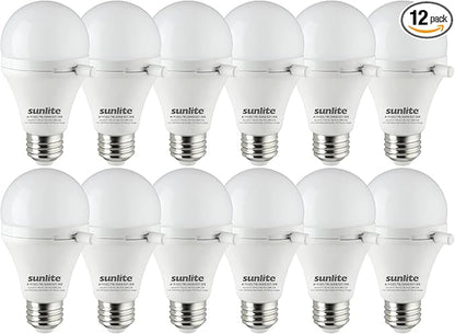 Sunlite ShabBulb, Shabbat Permissible LED Light Bulb, 7 Watt (40 Watt Equivalent) 3000K Warm White, 12 Pack