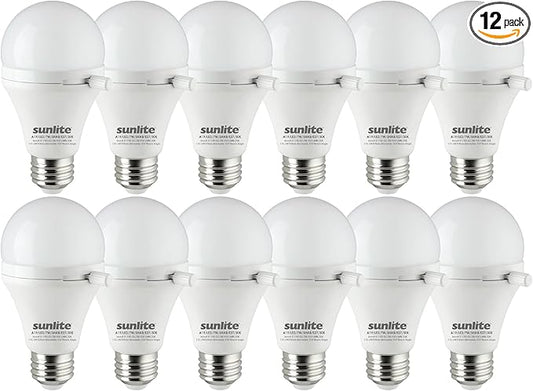 Sunlite ShabBulb, Shabbat Permissible LED Light Bulb, 7 Watt (40 Watt Equivalent) 3000K Warm White, 12 Pack