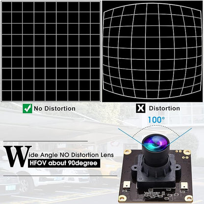 ELP 4K USB Camera Module with Microphone for Computer - 8MP Industrial Lightburn Camera IMX317 - 100 No Distortion Lens