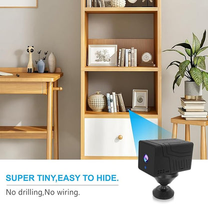 4K Wireless Wifi Camera,Upgrade 4K,1800mAh Battery Powered,WiFi Wireless Nanny Cam Home Security Camera Tiny Office Secret Surveillance Cam with 100 Days Standby AI Human Detection Auto Night Vision